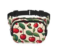 Lovely Sweet Red Cherry 2 Imprimé Hommes et Femmes Carré Double Couche Ceinture Sac Banane Entraînement Bandoulière Voyage Sac banane, noir, One Size
