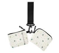 Lovely Trees Lot de 2 porte-monnaie avec fermeture éclair pour femme Motif safari Vert