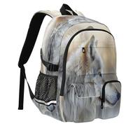 Lovely Wolf Real Sac à dos de voyage pour ordinateur portable 14" Sac d'école robuste