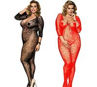 LOVELYBOBO 2 Pack Grande Taille Femmes porte-jarretelles Sexy Lingerie Bas pour Bodystocking Ouvert Bodys Babydoll