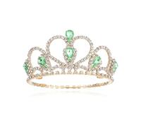 Lovelyshop Couronne diadème pour Chien/Chat, série Pet, Strass dorés et Pierres précieuses Vertes, pour Accessoires de Coiffure, Taille Moyenne