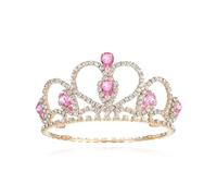 Lovelyshop Couronne diadème pour Chien/Chat, série Pet, Strass dorés Roses, Accessoires pour Cheveux de Costume - Petite Taille