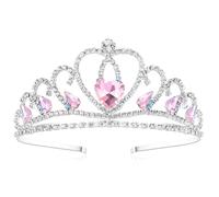 Lovelyshop diadème coeur rose enchanteur pour petites filles - multicouche avec des diamants roses scintillants, idéal pour les fêtes de princesse et l’habillage de costume