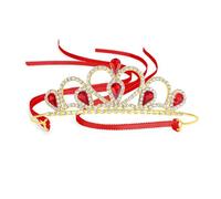 Lovelyshop Diadème coloré avec strass dorés pour petit enfant, grand enfant, bal de fin d'année, anniversaire, couronne de princesse, L, Strass, Cristal