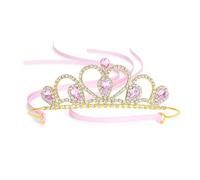 Lovelyshop Diadème coloré avec strass dorés pour petit enfant, grand enfant, bal de fin d'année, anniversaire, couronne de princesse, L, Strass, Cristal