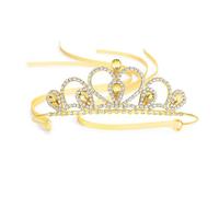 Lovelyshop Diadème coloré avec strass dorés pour petit enfant, grand enfant, bal de fin d'année, anniversaire, couronne de princesse, L, Strass, Cristal