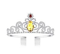 Lovelyshop Diadème de princesse avec strass Jaune