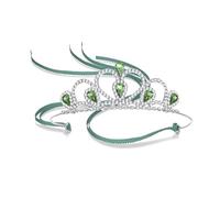 Lovelyshop Diadème de princesse avec strass verts, réglable avec ruban, pour filles de 5 à 10 ans