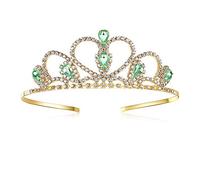 Lovelyshop Green Gems strass diadème d’or pour petite fille dans Halloween anniversaire princesse Party