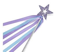 Lovelyshop Lavande Cristal métal étoile Baguette de fée avec Ruban Bleu pour Les décorations d’Halloween Les Filles
