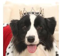 Lovelyshop Pet Series Plaqué Or Royal Strass Perle Plein Rond Chien/Chat Couronne pour Rolyal Famille Costume Cheveux Accessoires-Grande Taille