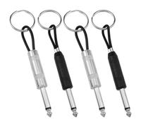 Lovelysp Lot de 4 porte-clés muraux en forme de guitare Marshall Longueur totale 135 mm avec prise pour studio d'enregistrement, maison et bureau (2 pièces chacune en argent et noir)