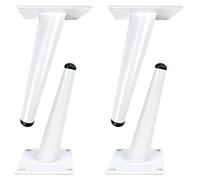 LOVEM 4Pcs Pieds de Meuble Blanc Pieds de Table en Métal,Finition en galvanoplastie,Pieds de Canapé Design DIY Pieds de Placard/Bahut Pieds de Commode Cône Pieds D'armoire (15cm/6",Inclinés)
