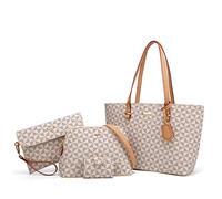 Lovematch Femme Lha088c Sac à Main, Beige grillagé, L
