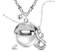 LOVEMYCOCCA Collier Femme Appel Anges Grossesse avec Charm Infini, Nouveau Design, Rappel des anges, Idéal pour Idées Cadeau Amie Spéciale, 100, Acier inoxydable, Zircone cubique