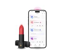 LOVENSE Exomoon Bluetooth Mini Vibromasseur pour Femmes avec Contrôle APP, Vibreur Rouge à Lèvres Lipstick Bullet Silencieux, Modes de Vibration Personnalisés Illimités