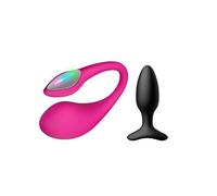 LOVENSE Lush 4 Œuf vibrant portable avec télécommande pour le point G pour femmes + LOVENSE Hush 2 Plug anal vibrant de 3,8 cm pour femmes et couples