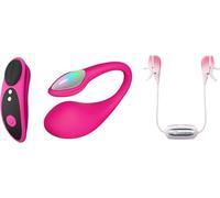 LOVENSE Lush 4 Vibrateur œuf point G portable + Ferri : Vibromasseur de culotte magnétique portable + Gemini : Pinces à tétons vibrantes pour femmes et jeux de couple