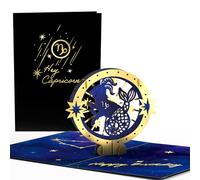 Lovepop® Carte d'anniversaire pop-up 3D avec signe du zodiaque Capricorne - Effets dorés de qualité supérieure - Compartiment pour argent et bons d'achat - Enveloppe de qualité supérieure