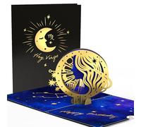 Lovepop® Carte d'anniversaire pop-up 3D avec signe du zodiaque vierge - Effets dorés de qualité supérieure - Compartiment pour argent et bons - Enveloppe de qualité supérieure