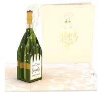 Lovepop® Carte pop-up 3D - Bouteille de champagne avec bouchon en liège - Pour mariage, anniversaire, anniversaire, promotion, félicitations - Avec enveloppe et compartiment caché pour l'argent et les