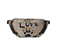 Lover Dog Paw Sac banane réglable léger pour la marche, le cyclisme, la randonnée, les voyages, Noir , Taille unique, Sac à dos décontracté