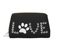 Lover Dog Paw Trousse à maquillage étanche en cuir avec fermeture éclair pour la maison, les voyages pour organiser les articles de toilette divers, blanc, Taille unique