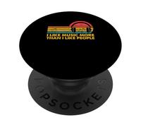 Lover Funny I Like Music More Than I Like People PopSockets PopGrip Adhésif