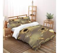 LOVEROGD Étoile astronautery Housse De Couette 3 Pièces Starry Sky Theme Imprimé De Couvre-Lit Microfibre pour Adulte Et Enfant avec 2 Taie d'oreiller Super King（260x220cm）