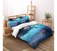 LOVEROGD Godzilla King Housse De Couette 3 Pièces 3D Motif Animal Theme Wildlife Ensemble De Literie Microfibre pour Adulte Et Enfant avec Taies d'oreiller Double（200x200cm）