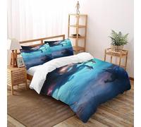 LOVEROGD Godzilla King Housse De Couette 3 Pièces Animal Theme Wildlife De Couvre-Lit Microfibre Adulte avec Fermeture Éclair Taies d'oreiller Super King（260x220cm）