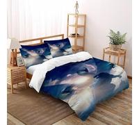 LOVEROGD Godzilla Roi Housse De Couette 3 Pièces Wildlife Animal Theme Ensemble Literie Microfibre Adulte avec Fermeture Éclair 2 Taie d'oreiller Double（200x200cm）