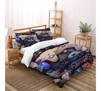 LOVEROGD Housse De Couette 3 Pièces Game Electronic Device Imprimé De Couvre-Lit Microfibre pour Chambre À Coucher Doux Et Confortable avec 2 Taie d'oreiller Double（200x200cm）