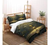 LOVEROGD Housse De Couette 3 Pièces Time Temporal Human Ensemble Literie Microfibre Adulte avec Fermeture Éclair 2 Taie d'oreiller Super King（260x220cm）