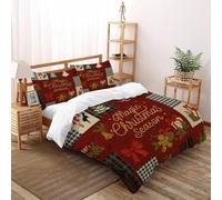 LOVEROGD Noël Magique Housse De Couette 3 Pièces Christmas Festive Animals Linge De Lit Microfibre pour Adulte Et Enfant avec Fermeture Éclair Et Taies d'oreiller Double（200x200cm）