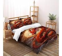 LOVEROGD Parure De Couette Dragon Moon_1 Microfibre Parure De Lit Myth MythDragonSky De Housses De Couettes 3 Pièces avec 2 Taie d'oreiller Super King（260x220cm）