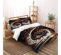 LOVEROGD Touches de Piano en Spirale Imprimé Parure De Lit Microfibre Super Douce Et Respirante Housse De Couette Starlit Sky Theme 3 Pièces avec 2 Taie d'oreiller Super King(260x220cm)