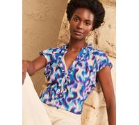 loveroses Love & Roses Abstract Flutter Sleeve Blouse bleu FR 42 (EU 40)