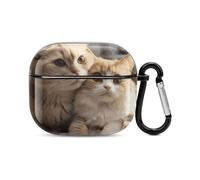 Lovers Cat - Coque intégrale pour écouteurs Bluetooth - Protection intégrale contre les chocs - Coque rigide - Prend en charge le chargement sans fil avec porte-clés - Cadeau personnalisé pour AirPods