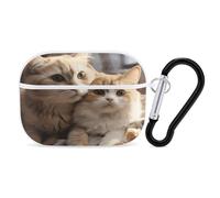 Lovers Cat - Organiseur de protection antichoc pour Airpods Pro avec mousqueton et clip anti-chute pour Airpods Pro 2ème génération, blanc