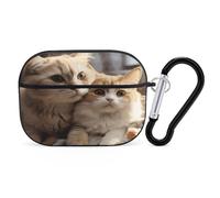 Lovers Cat - Organiseur de protection antichoc pour Airpods Pro avec mousqueton et clip anti-chute pour Airpods Pro 2ème génération, noir