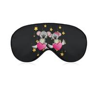 Lovers Koalas on The Flying Hearts Masque pour les yeux de sommeil Couverture de sommeil douce Couverture de masque de sommeil avec les yeux bandés pour le voyage du sommeil