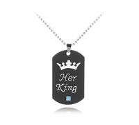 Lovers Son Roi sa Reine Keychain Noir Creative Pendant Collier Collier Love Love Forever Collier Saint-Valentin Bijoux
