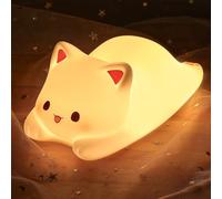 LOVERUIS veilleus en forme de chat pour enfants - Veilleuse spongieuse colorée avec minuterie de 1/3 heure