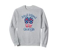 Loves Jekyll Island Tongs de plage avec drapeau patriotique de Géorgie Sweatshirt