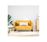 vidaXL Canapé 2 places (causeuse) 4100528 – tissu velours côtelé, jaune clair, 109 cm