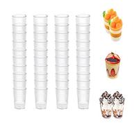 Lovesmile Verrine Plastique, 50 Pièces Verrine Plastique Aperitif, 90ML Réutilisable Verrine pour Fêtes Mariages Pique Niques