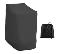 LoveStory Housse Chaise Jardin en Tissu Oxford 210D Imperméable, pour Fauteuil Empilables,avec accoudoirs extérieur Contre Les intempéries 114 * 85 * 65cm (Noir)
