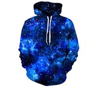 Loveternal 3D Sweat à Capuche Galaxie Hoodie Hipster Nouveauté Surdimensionné Hip Hop Loup Pull Sweathirt pour Couple Juniors XL