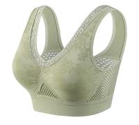 Lovethirdus Soutien-gorge Angel Whispers pour femme, respirant, anti-affaissement, légèrement relevé, couverture complète, lissage du dos, soutien doux, confortable au quotidien, Thé vert., 38